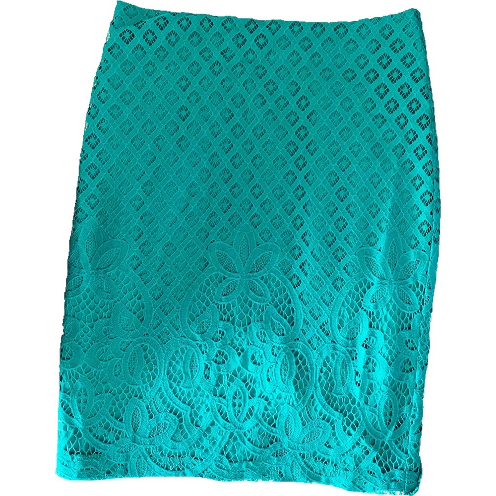 LOFT Teal Lace Pencil Skirt